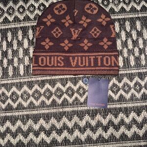 Louis Vuitton Monogram Brown Knit Hat
